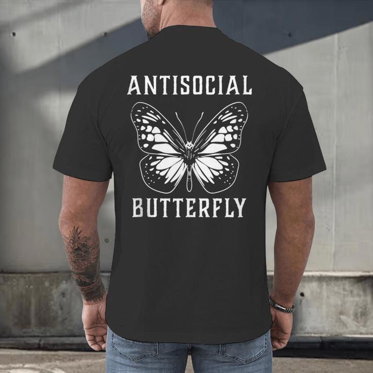 Introverted Introvert Antisocial Butterfly Men's Back Print T-Shirt Introverted Introvert Antisocial Butterfly Men's Back Print T-Shirt