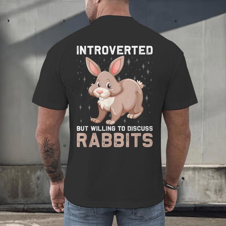 Introverted Rabbits Bunny Lover Rabbit Introvert Men's Back Print T-Shirt