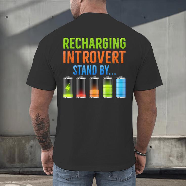 Introverted Recharging Introvert Saying Sarcasm Men's Back Print T-Shirt Introverted Recharging Introvert Saying Sarcasm Men's Back Print T-Shirt