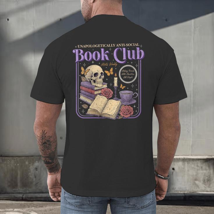 Introverted Romance Unapologetically Anti-Social Book Club Men's Back Print T-Shirt Introverted Romance Unapologetically Anti-Social Book Club Men's Back Print T-Shirt