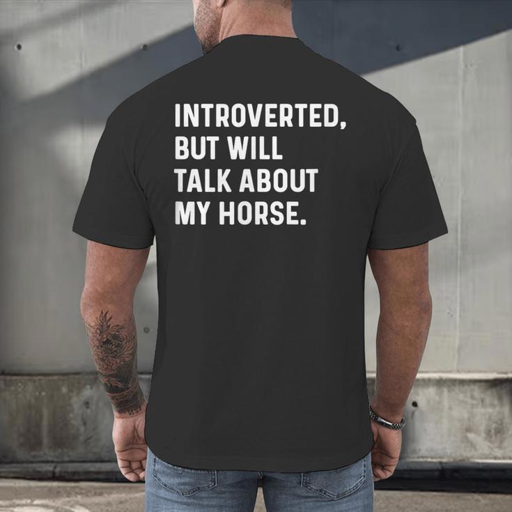 Introverted But Will Talk About My Horse Farm Rodeo Cowgirl Men's Back Print T-Shirt Introverted But Will Talk About My Horse Farm Rodeo Cowgirl Men's Back Print T-Shirt