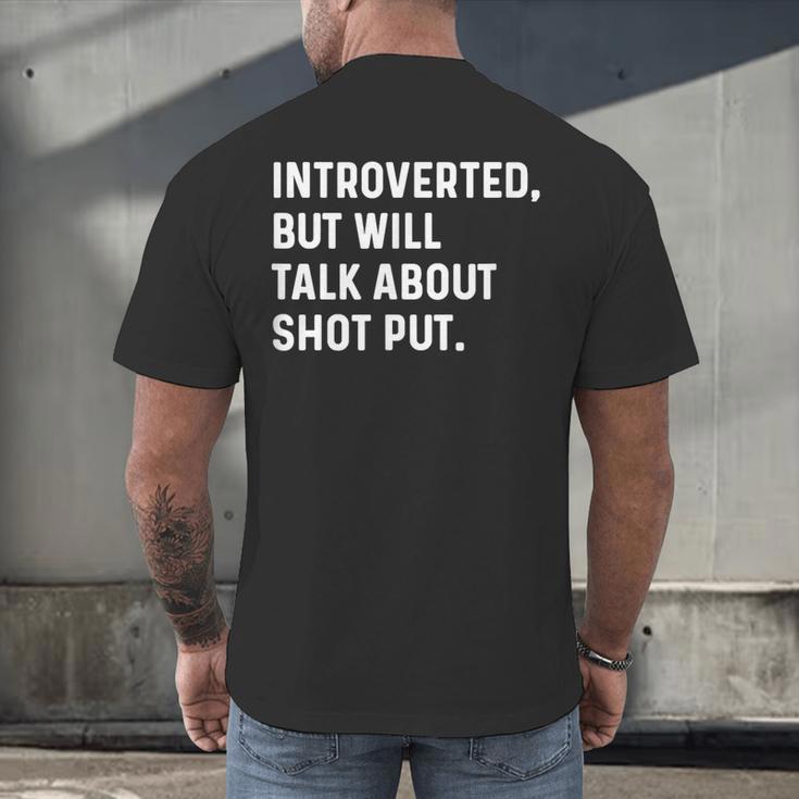 Introverted But Will Talk About Shot Put Track Field Thrower Men's Back Print T-Shirt