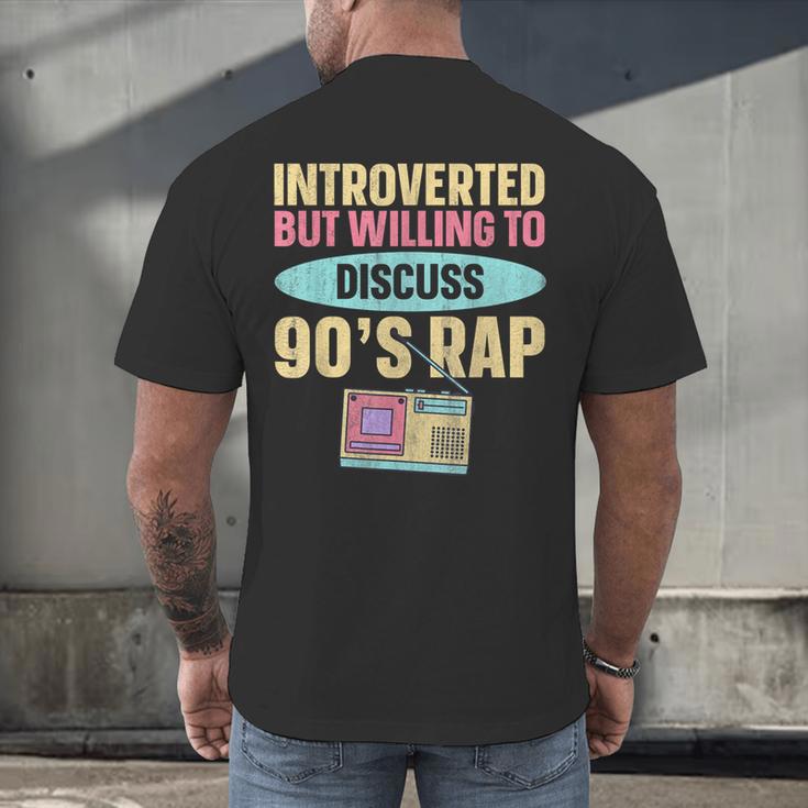 Introverted But Willing To Discuss 90's Rap Men's Back Print T-Shirt Introverted But Willing To Discuss 90's Rap Men's Back Print T-Shirt