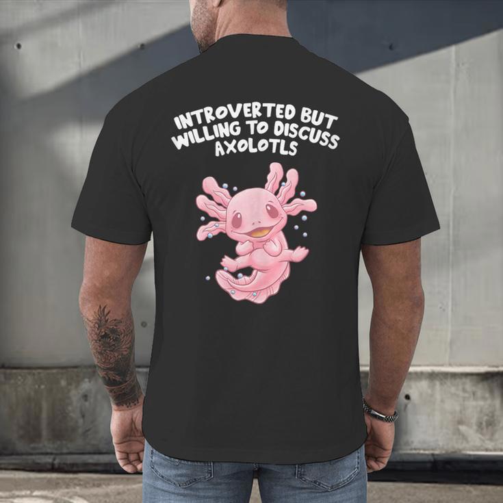 Introverted But Willing To Discuss Axolotl Salamander Men's Back Print T-Shirt Introverted But Willing To Discuss Axolotl Salamander Men's Back Print T-Shirt