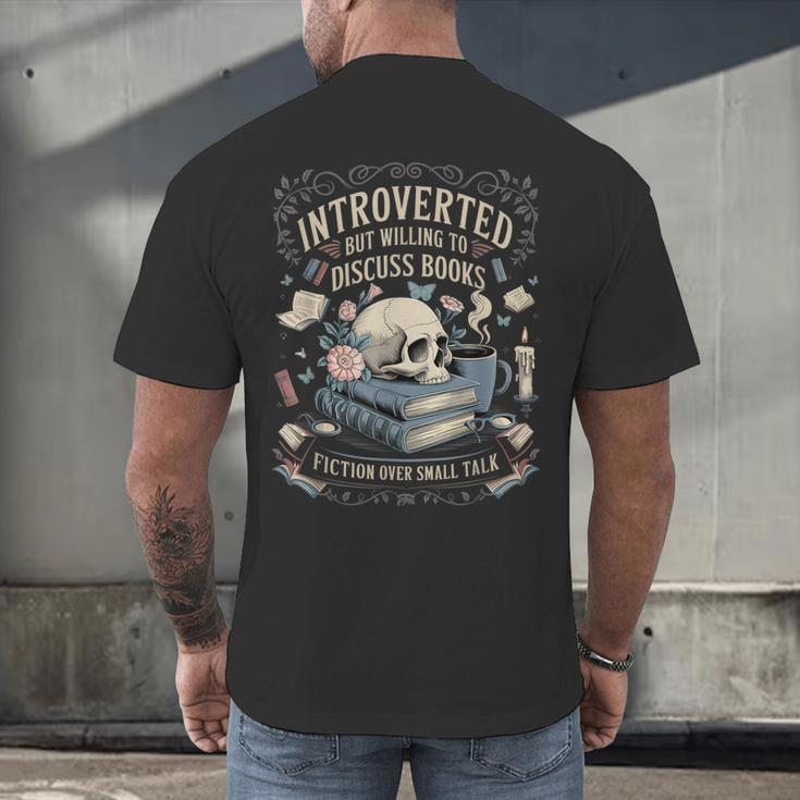 Introverted But Willing To Discuss Books Club Cozy Aesthetic Men's Back Print T-Shirt