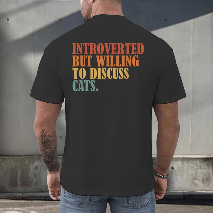 Introverted But Willing To Discuss Cats Introvert Men's Back Print T-Shirt Introverted But Willing To Discuss Cats Introvert Men's Back Print T-Shirt