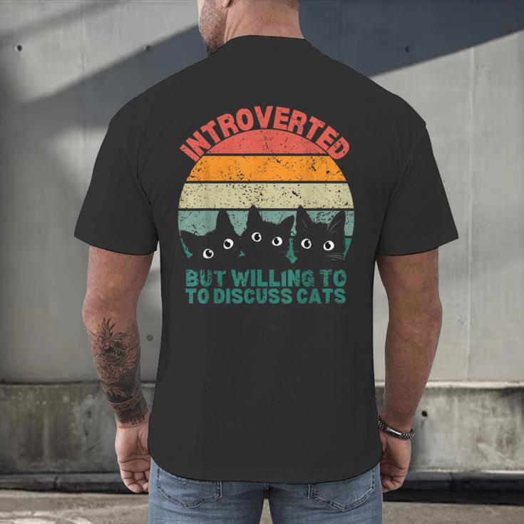 Introverted But Willing To Discuss Cats Men's Back Print T-Shirt Introverted But Willing To Discuss Cats Men's Back Print T-Shirt