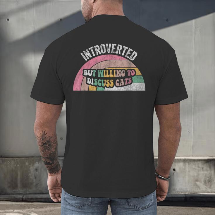 Introverted But Willing To Discuss Cats Rainbow Men's Back Print T-Shirt Introverted But Willing To Discuss Cats Rainbow Men's Back Print T-Shirt