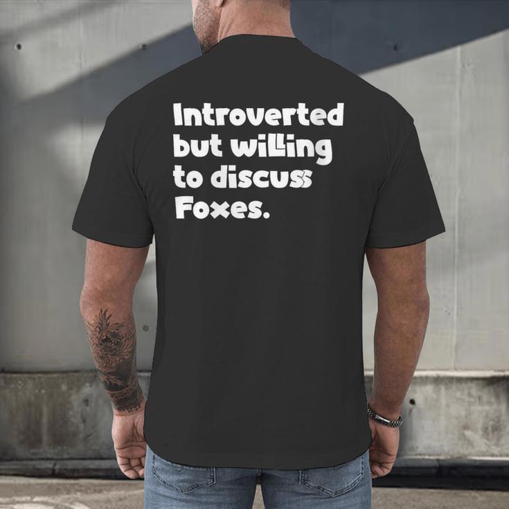 Introverted But Willing To Discuss Foxes Introvert Men's Back Print T-Shirt Introverted But Willing To Discuss Foxes Introvert Men's Back Print T-Shirt