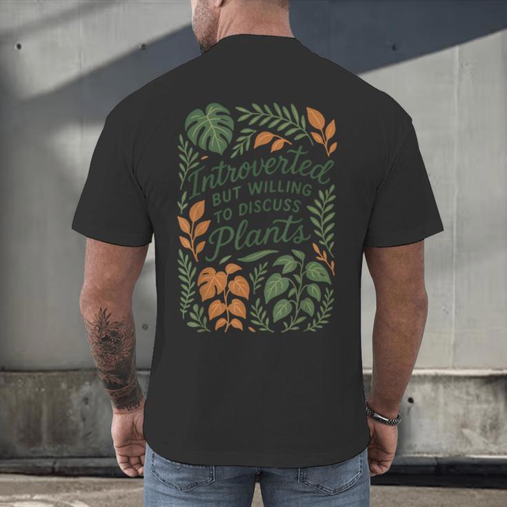 Introverted But Willing To Discuss Plants Botanical Men's Back Print T-Shirt Introverted But Willing To Discuss Plants Botanical Men's Back Print T-Shirt