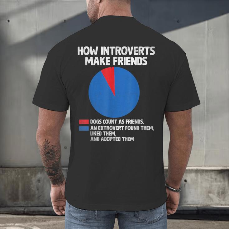 How Introverts Make Friends Sayings For Introverts Men's Back Print T-Shirt How Introverts Make Friends Sayings For Introverts Men's Back Print T-Shirt