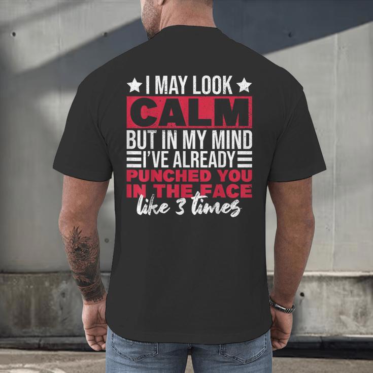 Introverts I May Look Calm But In My Head Men's Back Print T-Shirt Introverts I May Look Calm But In My Head Men's Back Print T-Shirt