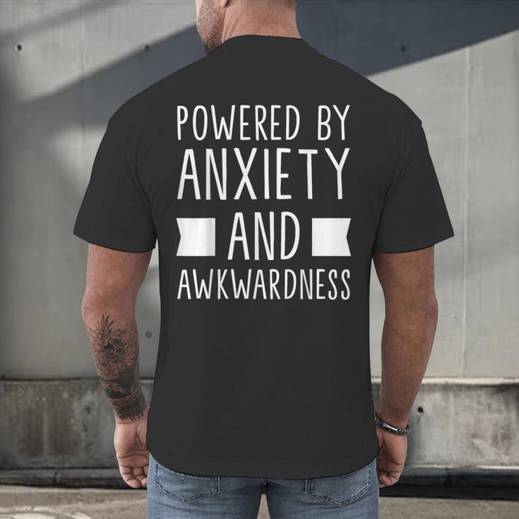 Introverts Social Anxiety Powered By Anxiety And Awkwardness Men's Back Print T-Shirt