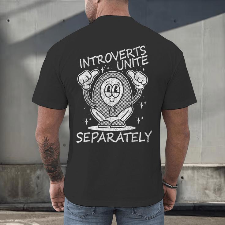 Introverts Unite Anti-Social Shy Person Joke Men's Back Print T-Shirt