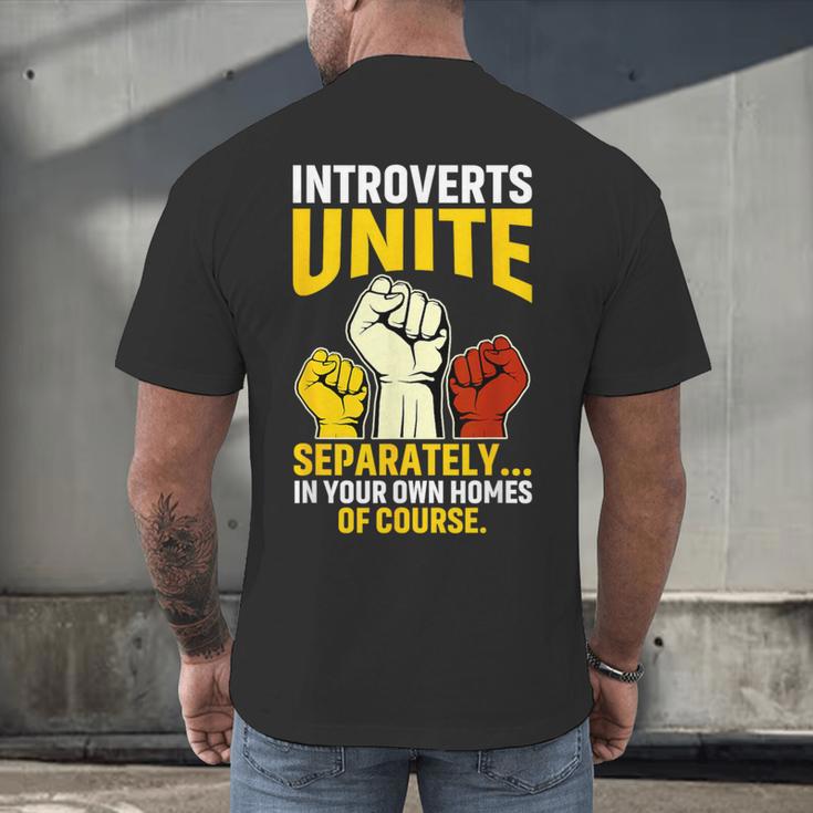 Introverts Unite Introvert Antisocial Anti Social Men's Back Print T-Shirt Introverts Unite Introvert Antisocial Anti Social Men's Back Print T-Shirt