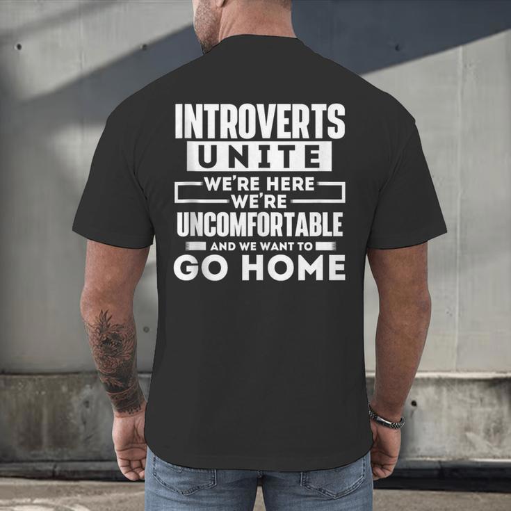 Introverts Unite Quiet Observer Introverted Antisocial Men's Back Print T-Shirt