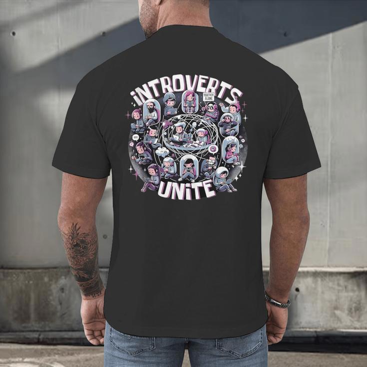 Introverts Unite Quirky Solitude Men's Back Print T-Shirt Introverts Unite Quirky Solitude Men's Back Print T-Shirt