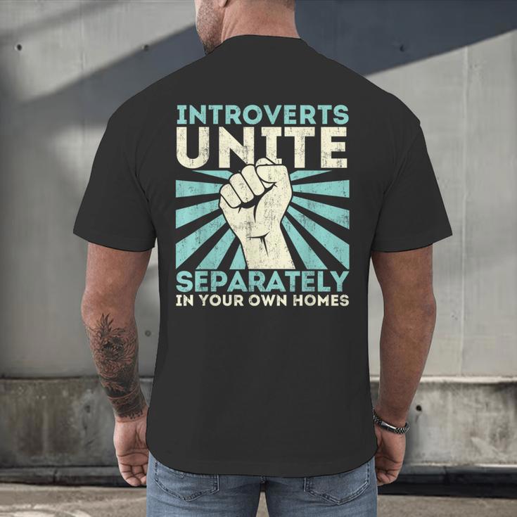 Introverts Unite Separately Introverted Antisocial Men's Back Print T-Shirt