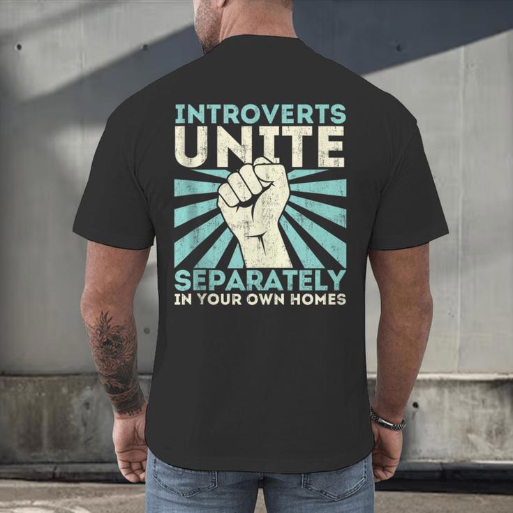 Introverts Unite Separately Introverted Antisocial Men's Back Print T-Shirt Introverts Unite Separately Introverted Antisocial Men's Back Print T-Shirt