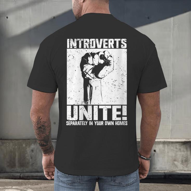 Introverts Unite Separately In Your Own Homes Introvert Men's Back Print T-Shirt