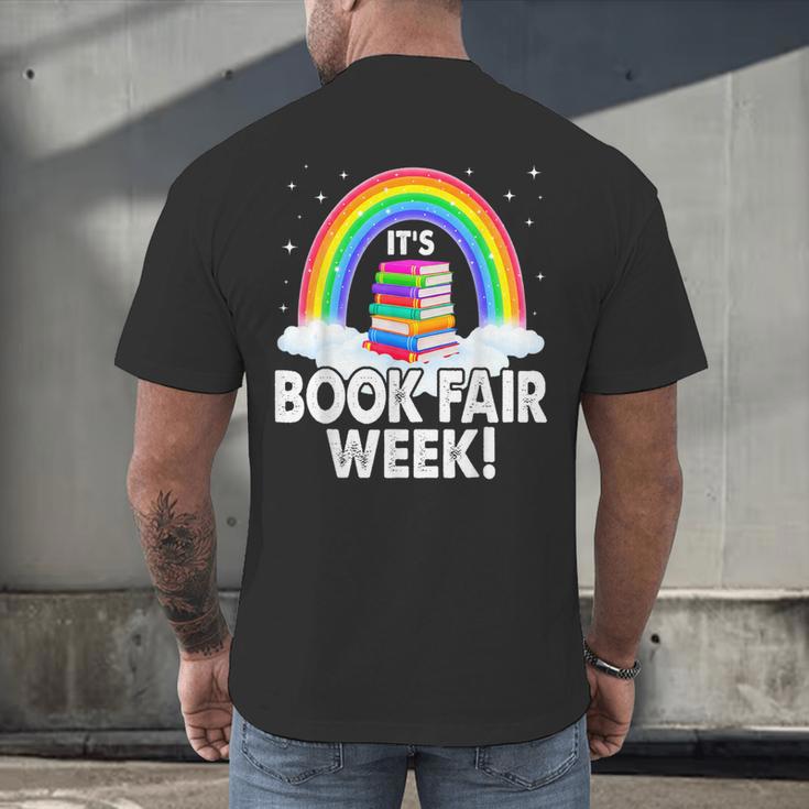 It's Book Fair Week Librarian Library Literacy Reading Men's Back Print T-Shirt It's Book Fair Week Librarian Library Literacy Reading Men's Back Print T-Shirt