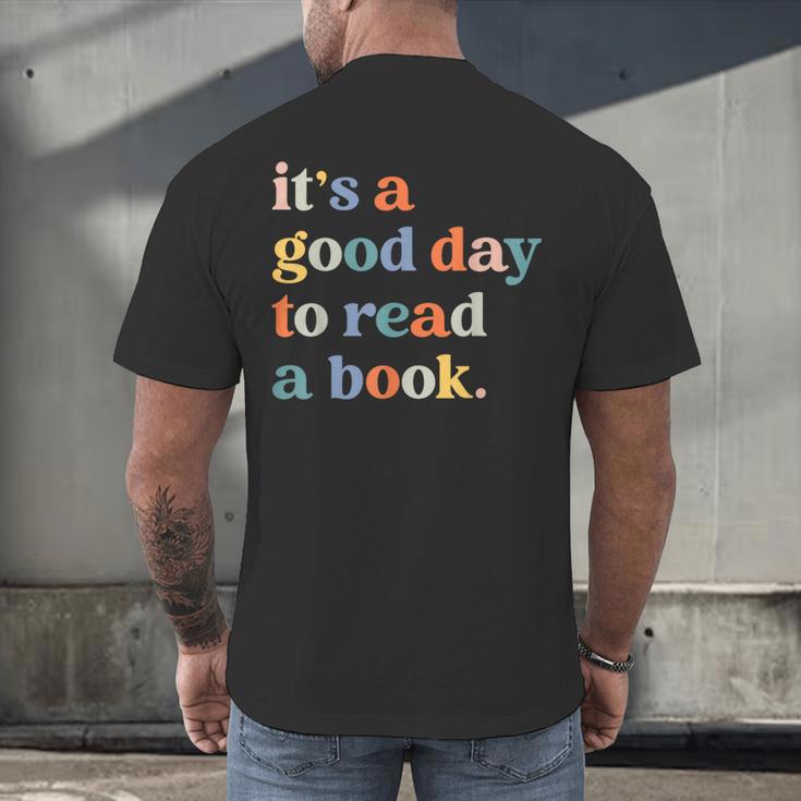 It's A Good Day To Read A Book Books Library Reading Men's Back Print T-Shirt