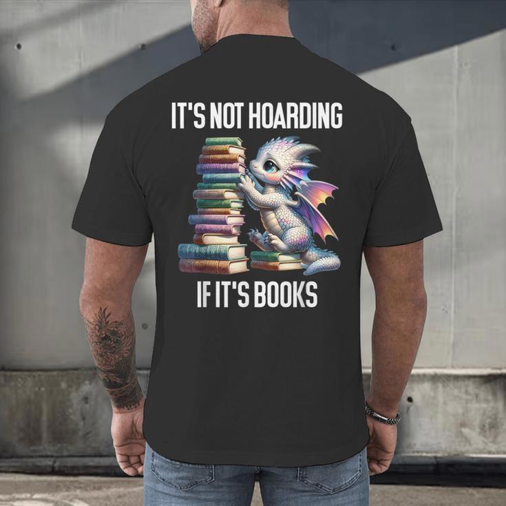 It's Not Hoarding If It's Books ShirtDragon Reading Book Men's Back Print T-Shirt