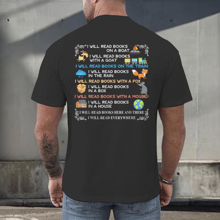 IWill Read Books On A Boat & Everywhere Reading Kids Men's Back Print T-Shirt