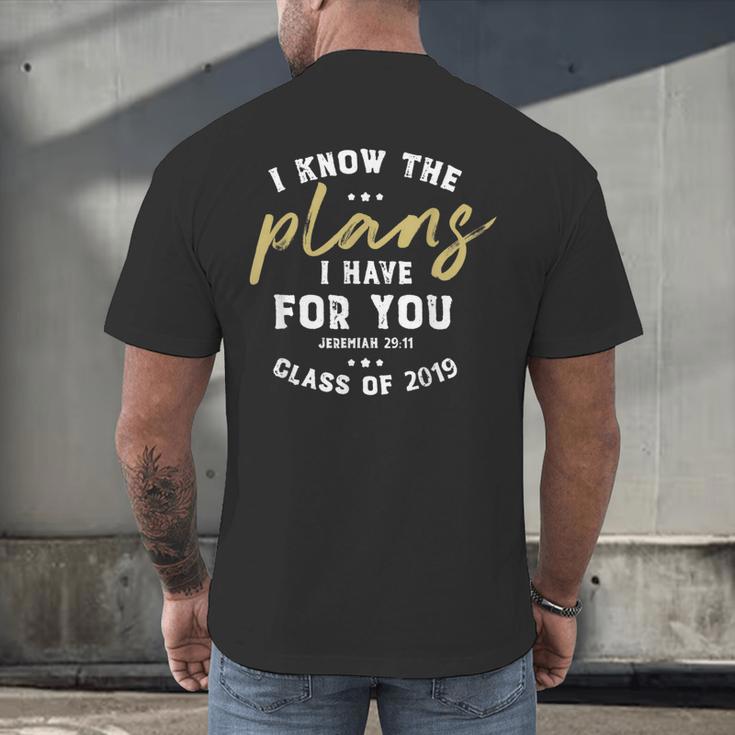 Jeremiah I Know Plans Graduation 2019 College Graduate Men's Back Print T-Shirt