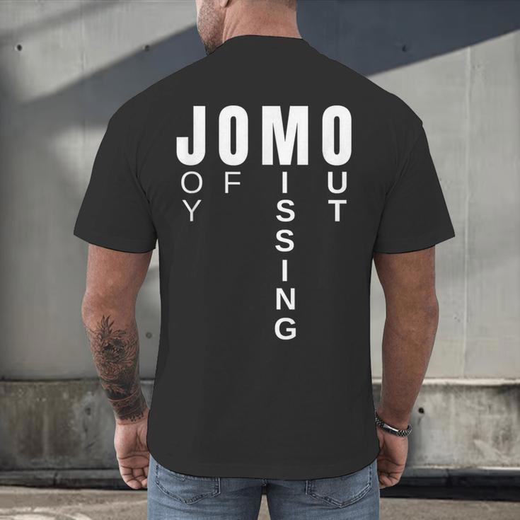 JOMO Joy Of Missing Out Sarcastic Introvert Men's Back Print T-Shirt