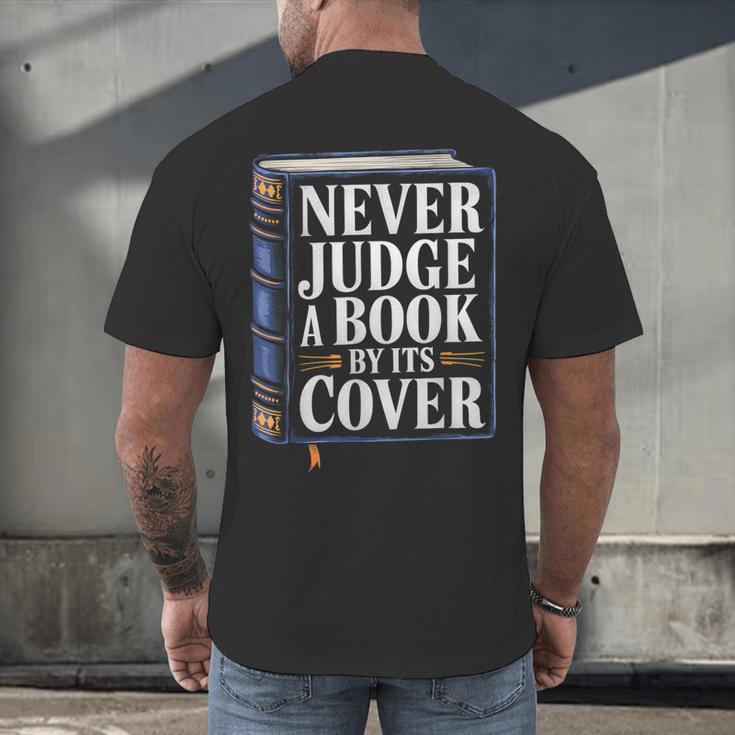 Never Judge a Book By Its Cover Men's Back Print T-Shirt