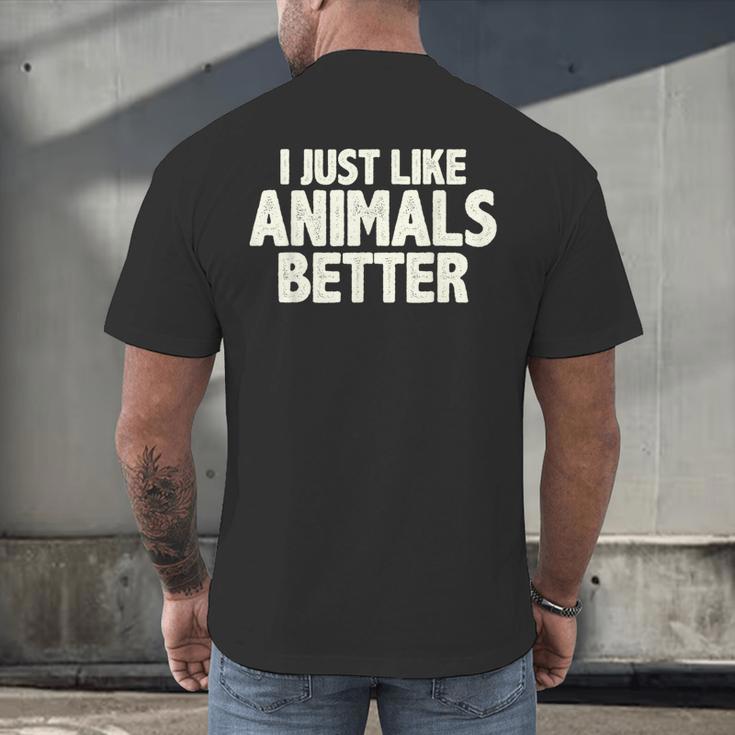 I Just Like Animals Better I Introvert Men's Back Print T-Shirt