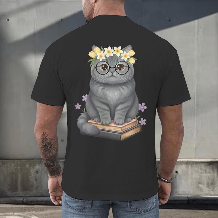 Just A Girl Who Loves Cats & Books Bookish Women Men's Back Print T-Shirt Just A Girl Who Loves Cats & Books Bookish Women Men's Back Print T-Shirt