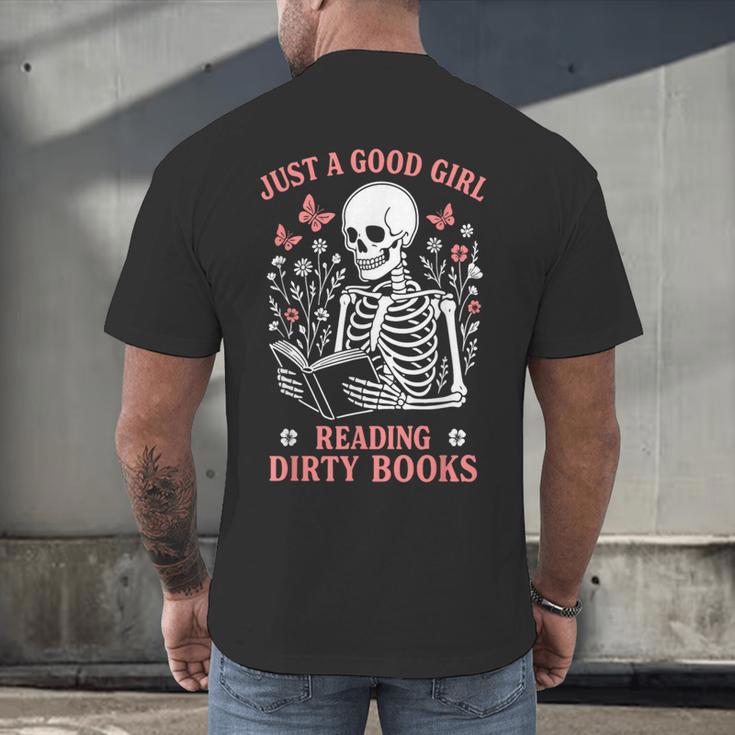 Just A Good Girl Reading Dirty Books Dark Romance Men's Back Print T-Shirt Just A Good Girl Reading Dirty Books Dark Romance Men's Back Print T-Shirt