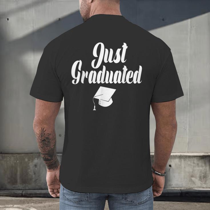 Just Graduated With A Graduation Cap Men's Back Print T-Shirt