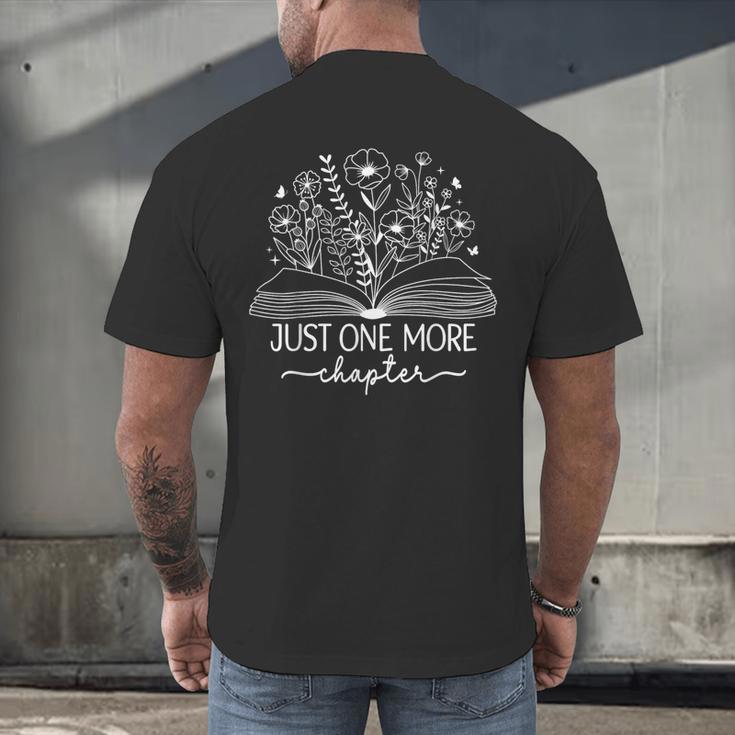 Just One More Chapter Bookish Book Reading Botanical Book Men's Back Print T-Shirt