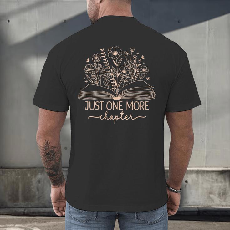 Just One More Chapter Bookish Book Reading Teal Beige Men's Back Print T-Shirt