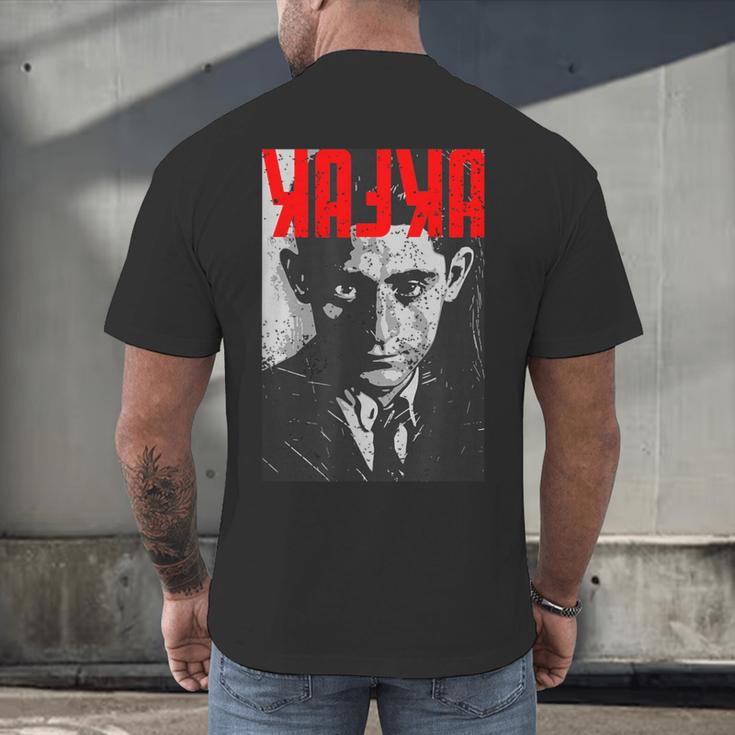 Kafka Franz Portrait Books And Literature Men's Back Print T-Shirt Kafka Franz Portrait Books And Literature Men's Back Print T-Shirt