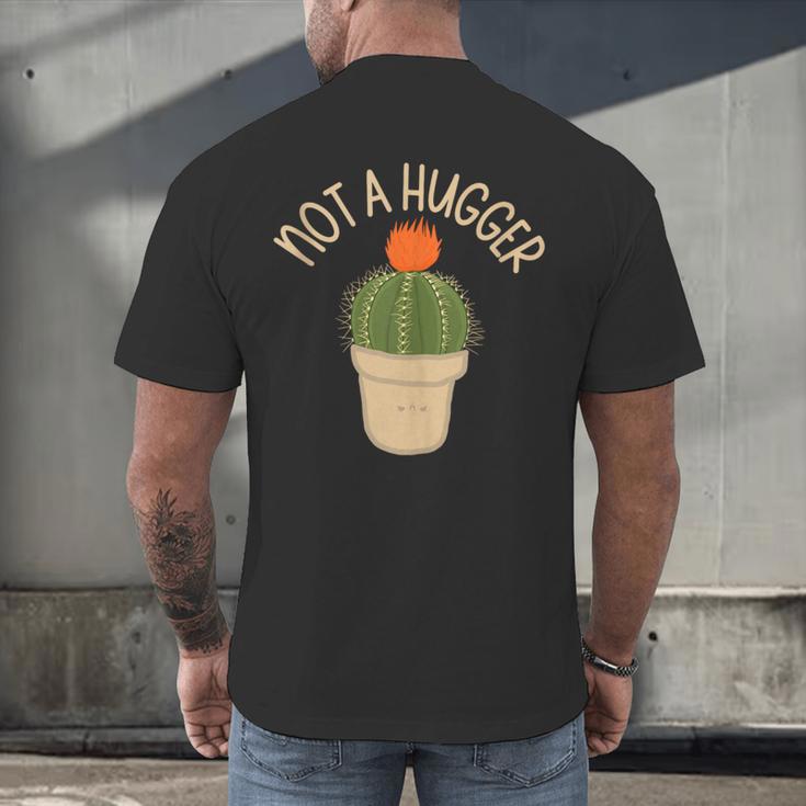 Kawaii Grumpy Cactus Not a Hugger Plant Introvert Men's Back Print T-Shirt Kawaii Grumpy Cactus Not a Hugger Plant Introvert Men's Back Print T-Shirt