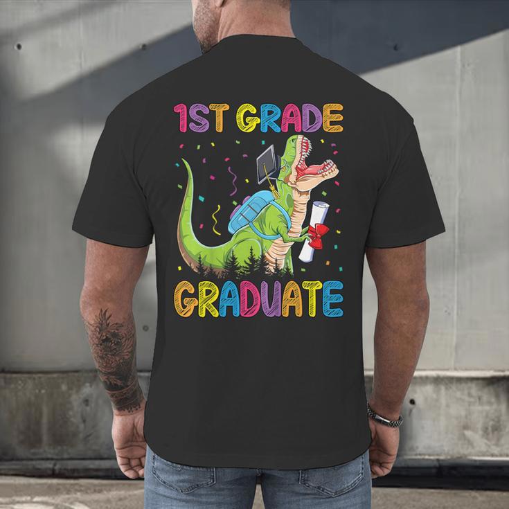 Kids 1st Grade Graduate Dinosaur Trex 1st Grade Graduation Men's Back Print T-Shirt