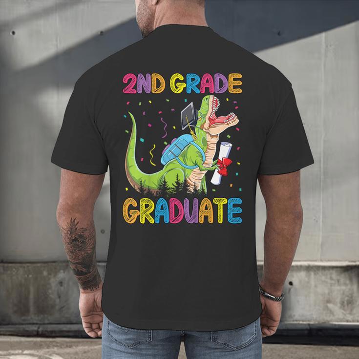 Kids 2nd Grade Graduate Dinosaur Trex 2nd Grade Graduation Men's Back Print T-Shirt