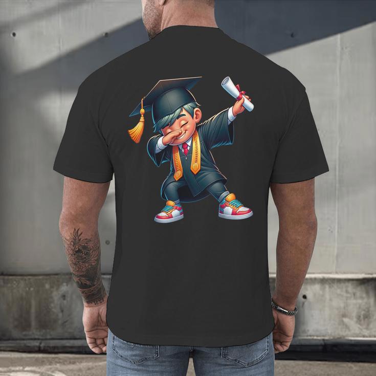 Kids Boys Grad Dabbing Graduation Class Of 2025 Men's Back Print T-Shirt