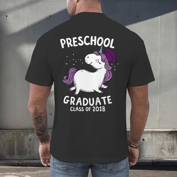Kids Class Of 2018 Unicorn Preschool Graduation For Girls Men's Back Print T-Shirt