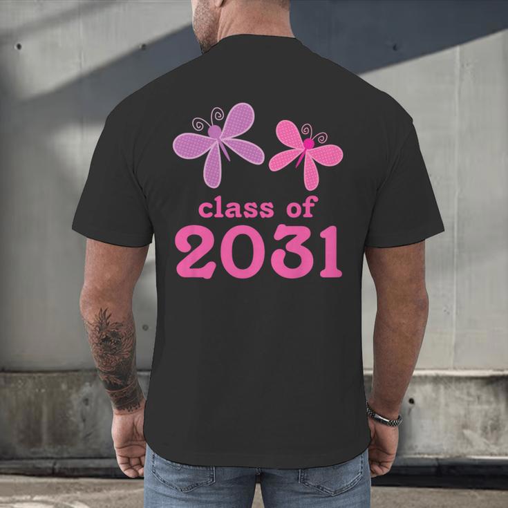 Kids Class Of 2031 Kindergarten Girls Graduation T-Shirt Men's Back Print T-Shirt