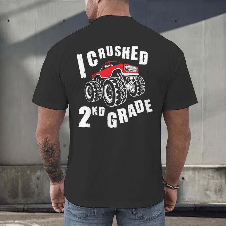 Kids I Crushed 2nd Grade Monster Truck School Graduation Men's Back Print T-Shirt