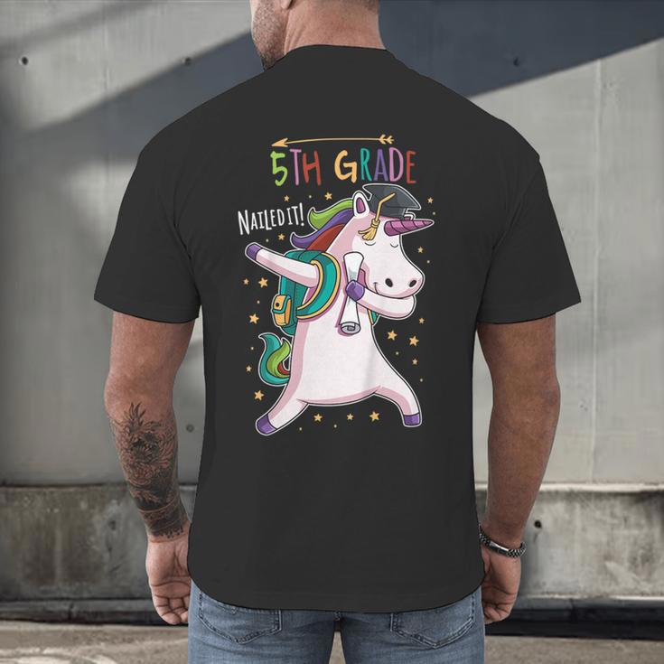 Kids Dabbing Unicorn Graduation 5th Grade Class Of 2019 Men's Back Print T-Shirt