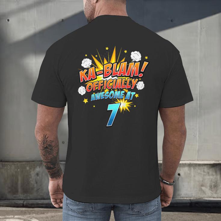 Kids Ka-Blam 7 Year Old Boys 7th Birthday Comic Book Super Hero Men's Back Print T-Shirt Kids Ka-Blam 7 Year Old Boys 7th Birthday Comic Book Super Hero Men's Back Print T-Shirt