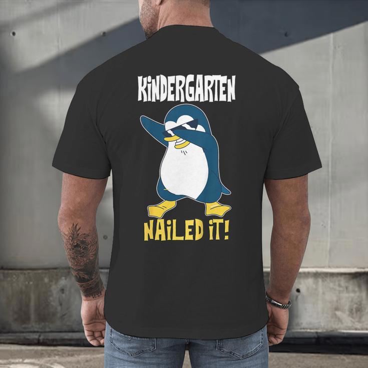 Kids Kindergarten Dabbing Penguin Nailed It Graduation Class 2021 Men's Back Print T-Shirt