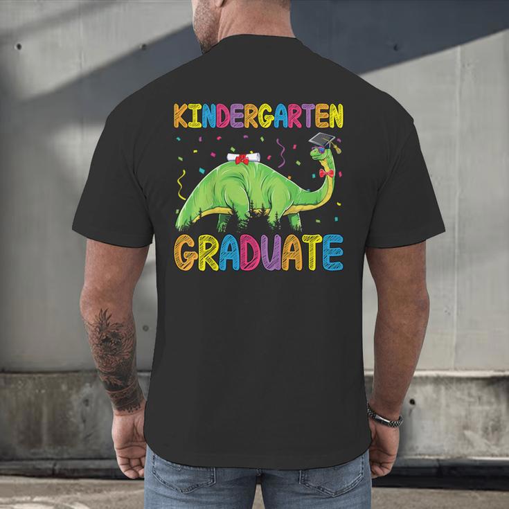Kids Kindergarten Graduate Dinosaur Kindergarten Graduation Men's Back Print T-Shirt