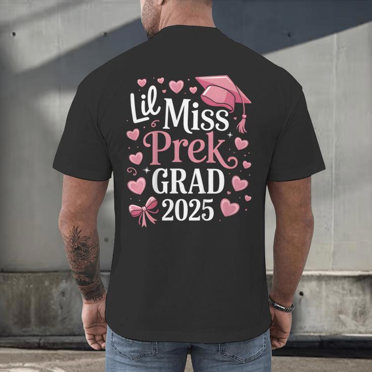 Kids Little Miss Pre-K Grad 2025 Preschool Girls Prek Graduation Men's Back Print T-Shirt